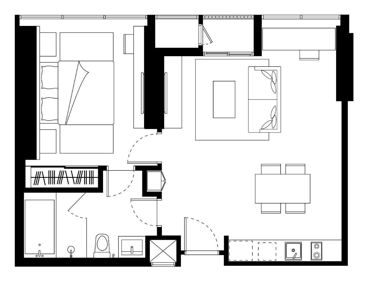 Somerset Rama 9 Bangkok Dış mekan fotoğraf A floor plan of a typical apartment